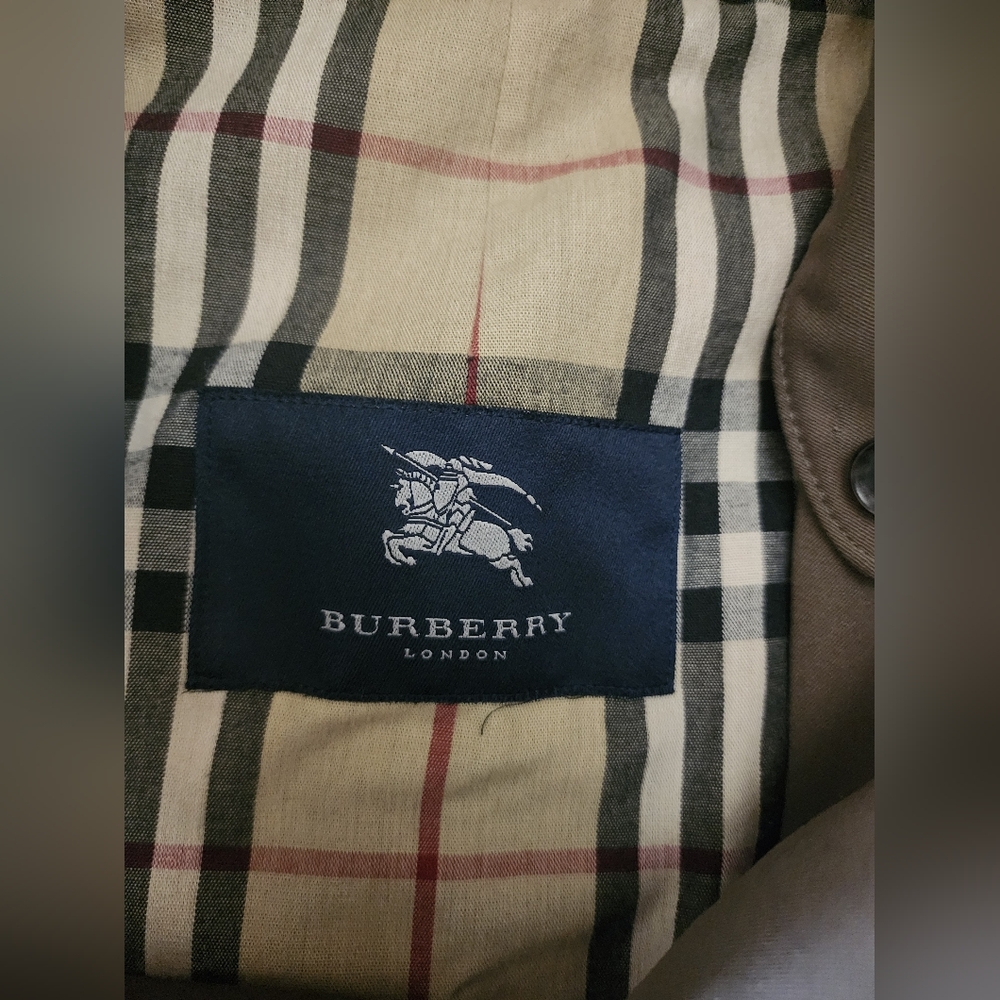SUPER RARE Vintage Burberry Long Trench Coat + Detachable Wool Lining Men 44 T - Picture 4 of 16
